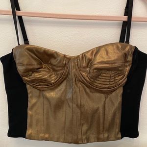 Gold and black bralette